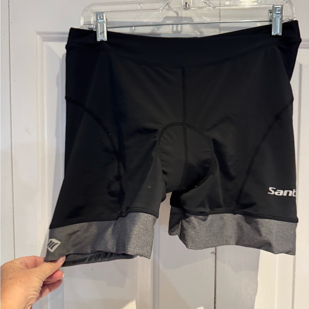 Santini Black and Gray Cycling Shorts size xl